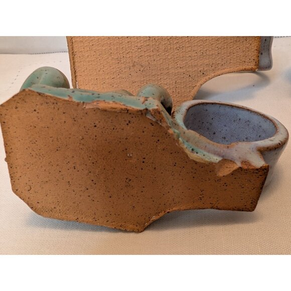 Frog-Shaped Napkin Rings Earthy Colors Handmade Stoneware Alfresco Table Decor - Picture 8 of 10